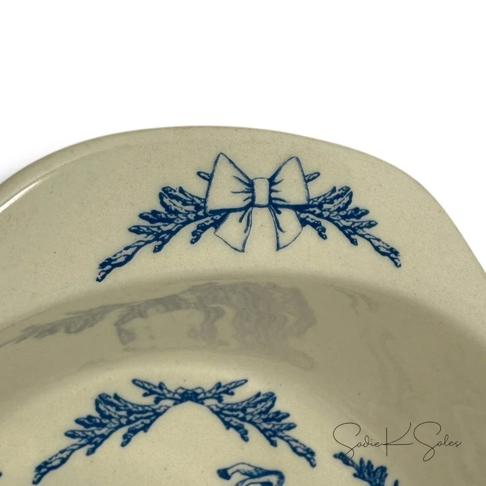 McGee &‎ Co Holiday Stoneware Baker Serving Dish Blue - Christmas 2024